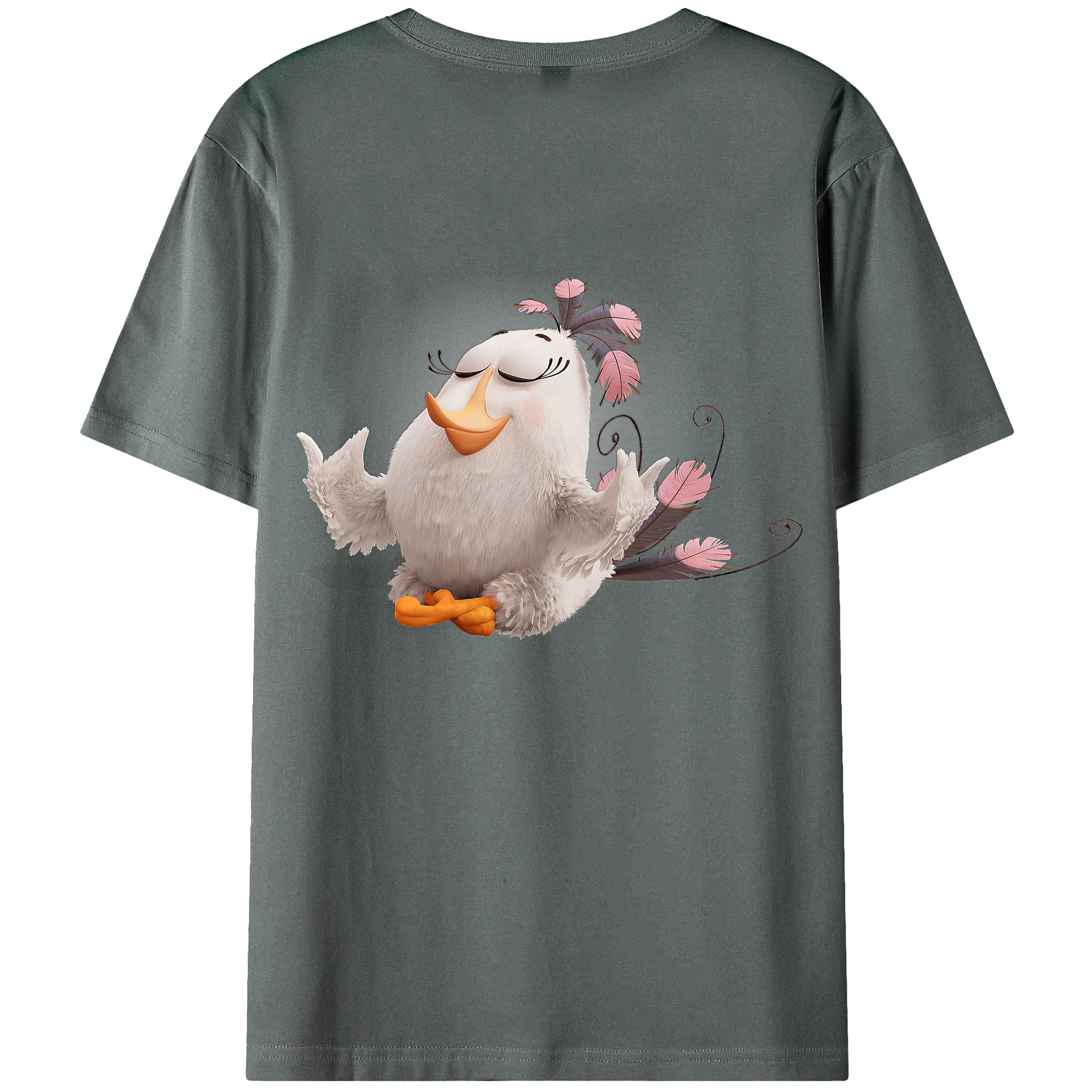 （画像用） Angry Birds アングリーバード 綿100％ メンズ半袖Tシャツ（バックプリント） 通気性